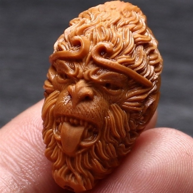 手工核桃男士橄榄核手串齐天大圣橄榄胡手链核雕雕刻猴头文玩