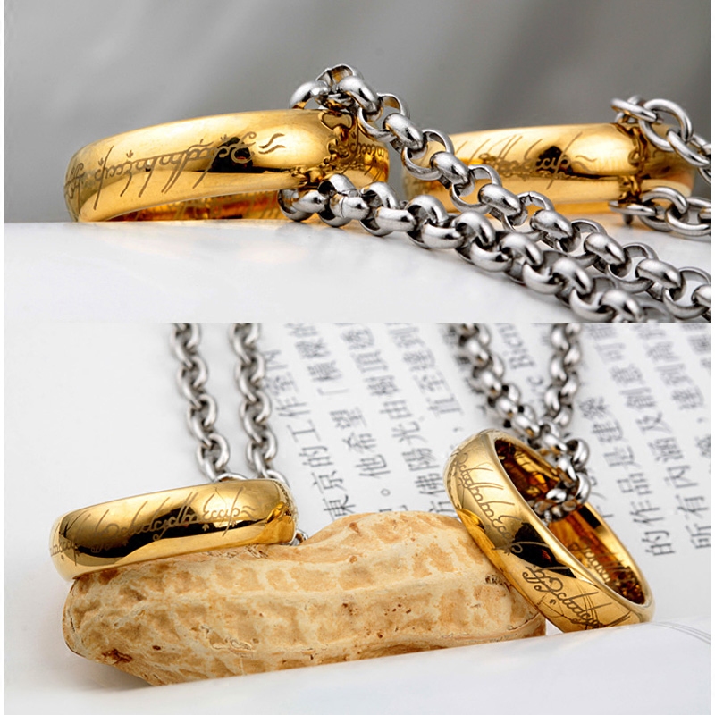 钨金魔戒项链男戒指钨钢吊坠指环王情侣项链潮男送男友生日礼物