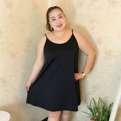 胖妞超大码女装 胖mm夏装 大码吊带裙 加肥打底裙 240斤 胸围140