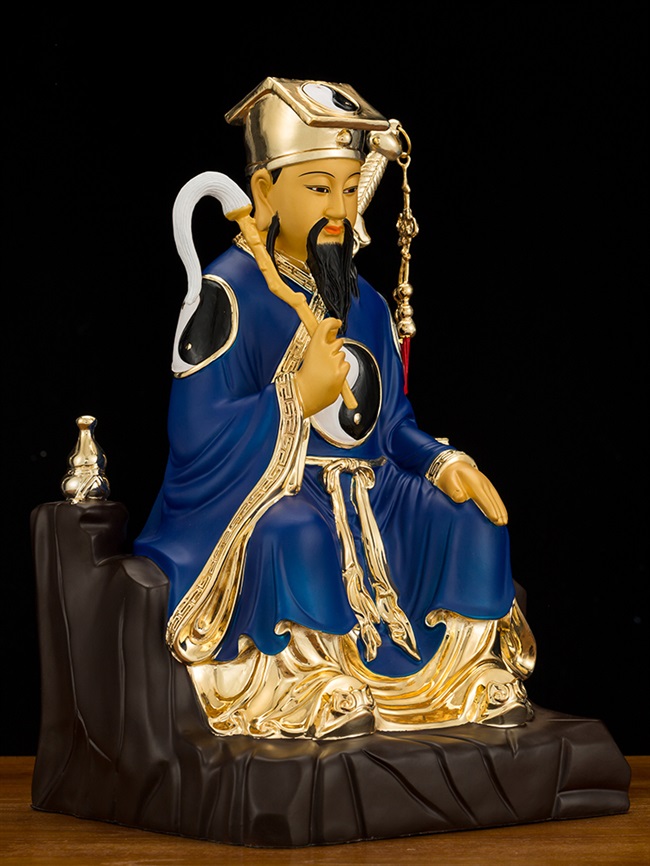 神像吕洞宾鎏金供奉吕祖纯铜真人铜像祖师纯阳摆件