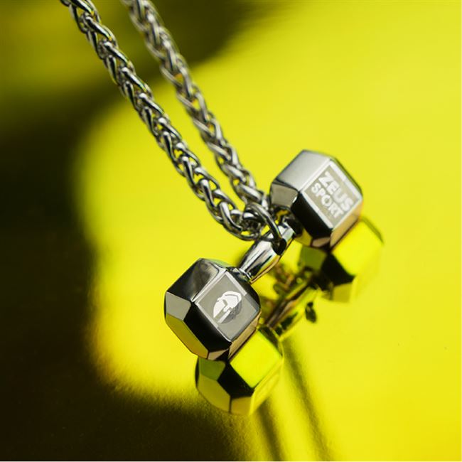 哑铃项链肌肉男钛钢不掉色健身吊坠情侣运动项链