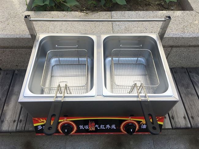 油炸商用燃气油炸锅煤气烧烤小吃机器炸串薯条商用炸锅