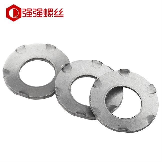 花纹防滑桥架镀彩304六爪接地垫圈爪型防松压花花齿蝶形垫片