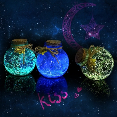 夜光许愿瓶荧光星空瓶玻璃瓶漂流瓶幸运星瓶星星瓶发光瓶生日礼物