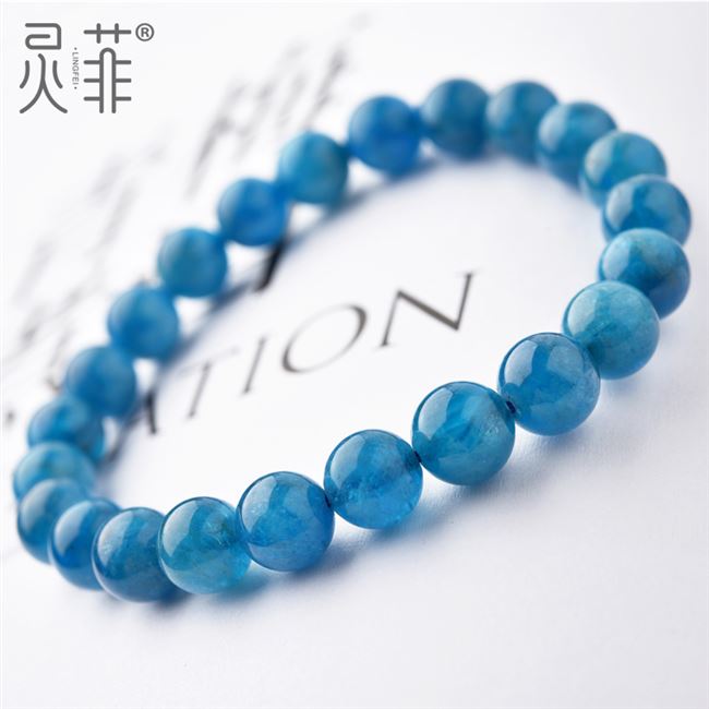 男女酷似mm天然蓝锂手链612蓝色锂辉石水晶手链