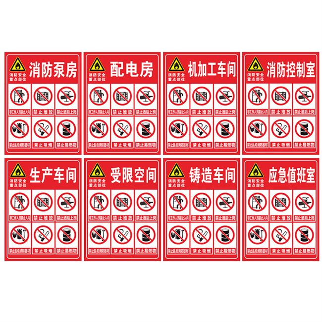 安全标识牌部位配电房消防泵房警示标志贴重点受限