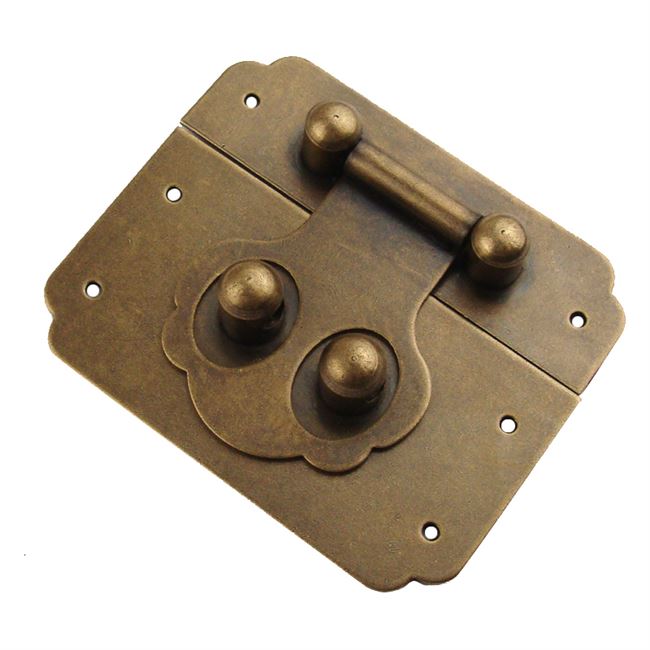 仿古纯铜锁扣搭扣开孔箱扣中式首饰盒家具配件小木家具锁