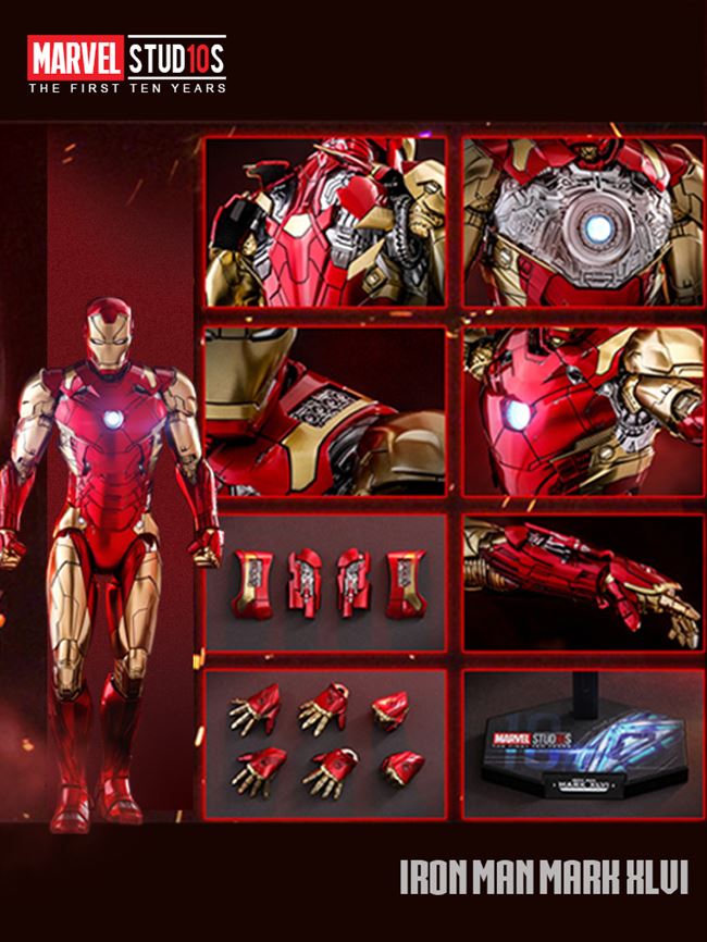 热卖复联4漫威hottoys ht合金1/6钢铁侠mk46概念版战衣手办可动人