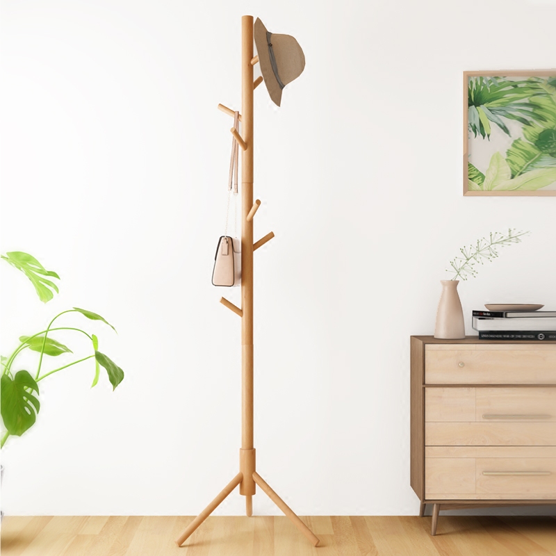 衣架挂衣创意衣帽架落地实木卧室简易单干式干式衣帽架