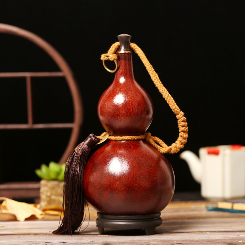 随身酒瓶防渗酒葫芦装酒李白天然葫芦仿古装水蜂蜡摆件大号酒壶