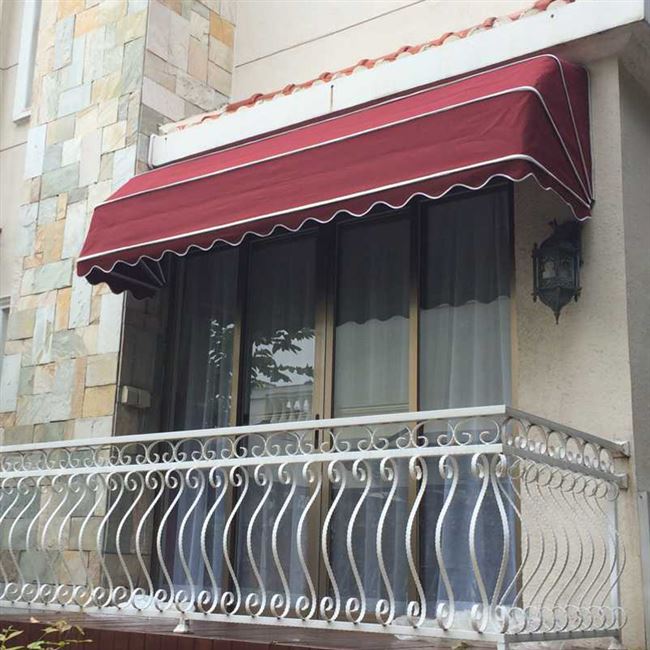 阳台窗户遮阳伸缩西瓜雨篷雨棚活动折叠球形遮阳篷