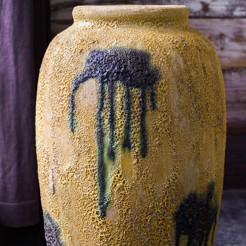 景德镇陶罐坛子落地大花瓶装饰摆件客厅插花做旧花瓶