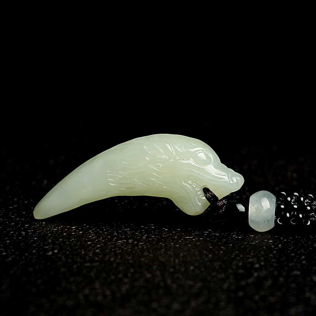 和田风水阁玉狼狼牙吊坠男士项链项坠女款个性项坠