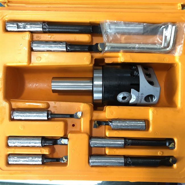 包邮普通铣床镗刀 r8镗孔器直柄镗孔刀2寸微调精镗刀套装炮塔铣镗