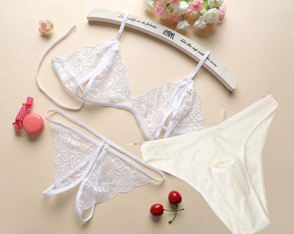 包邮情侣档超薄性感透明开衩丁字裤