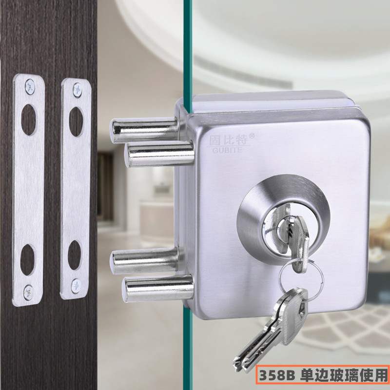玻璃玻璃门门锁无框推拉门单开双开单双门商铺大门特殊用锁