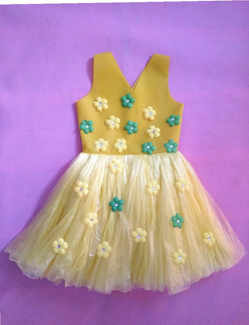 新款儿童diy亲子装公主拖尾婚纱纱裙手工环保儿童演出服