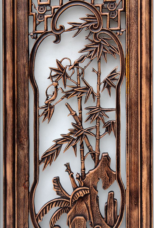 背景墙装饰客厅墙壁家居工艺中式植物梅兰东阳木雕