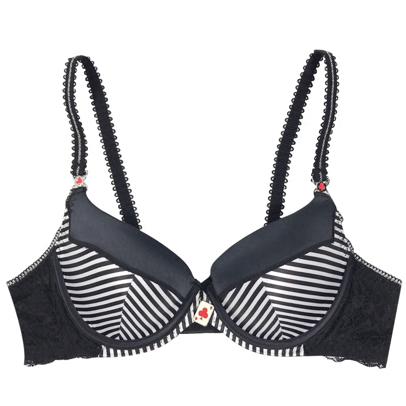 正品芬狄诗内衣复古条纹厚厚立体聚拢女士文胸文胸