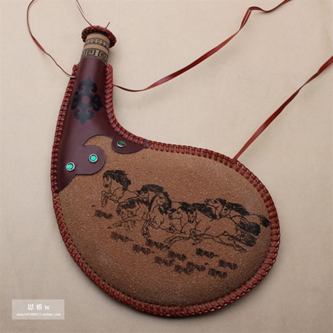 新款特色纪念羊皮新疆手工手工制制品水袋酒壶蒙古族皮囊酒壶