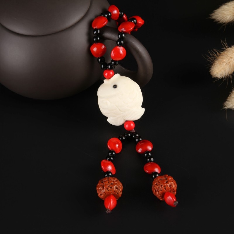 复古民族风项链云南天然海红豆毛衣链长款秋冬百搭项链