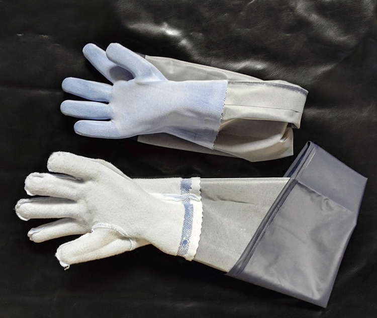 手套抓鱼挖藕加长加绒防水防滑卖鱼杀鱼海鲜防护手套