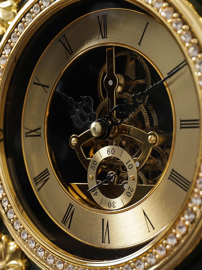 大理石老式座钟欧式复古钟表摆件客厅时钟台式座钟