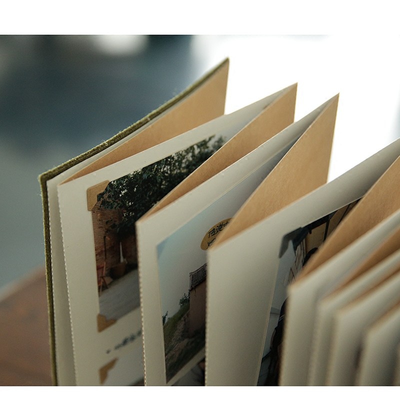 军绿风琴相册 手工diy剪贴影集同学录 个性礼物牛皮纸复古相簿本