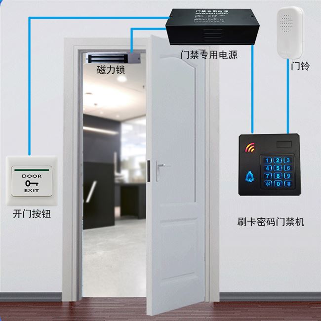 办公室电磁锁密码一体机门禁系统套装玻璃门电子铁门磁力门禁机