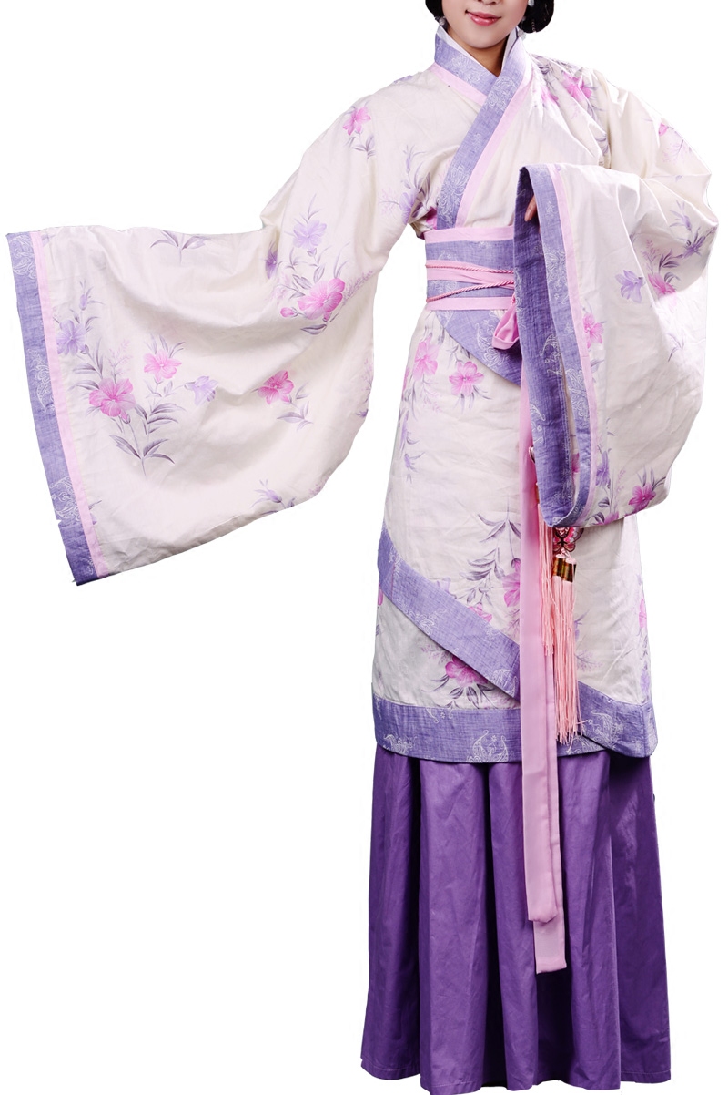 七七正统汉服华中国风国潮印花纯棉双绕短曲民族服装