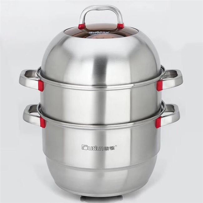 欧顿不锈钢蒸锅双层三层家用蒸煮蒸馍蒸鱼锅具蒸锅