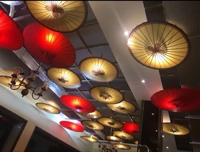 纸伞餐厅会议室火锅店天花板吊顶装饰彩绘工艺伞