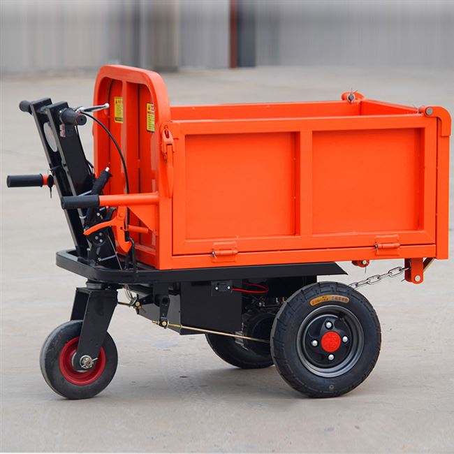 斗车推拉养殖电动自卸翻斗车斜拉灰拉粪车方斗工具车