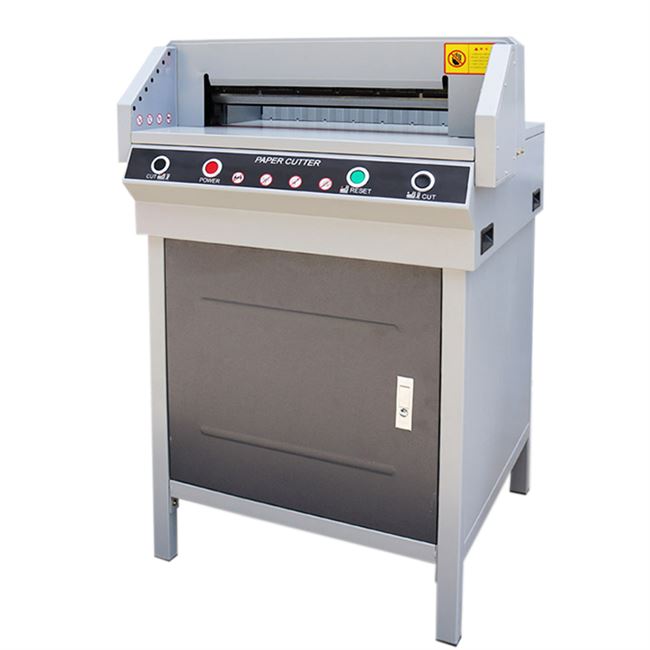 电动裁纸机标书4公分裁切手动自动推纸家用小型切纸机 g450v