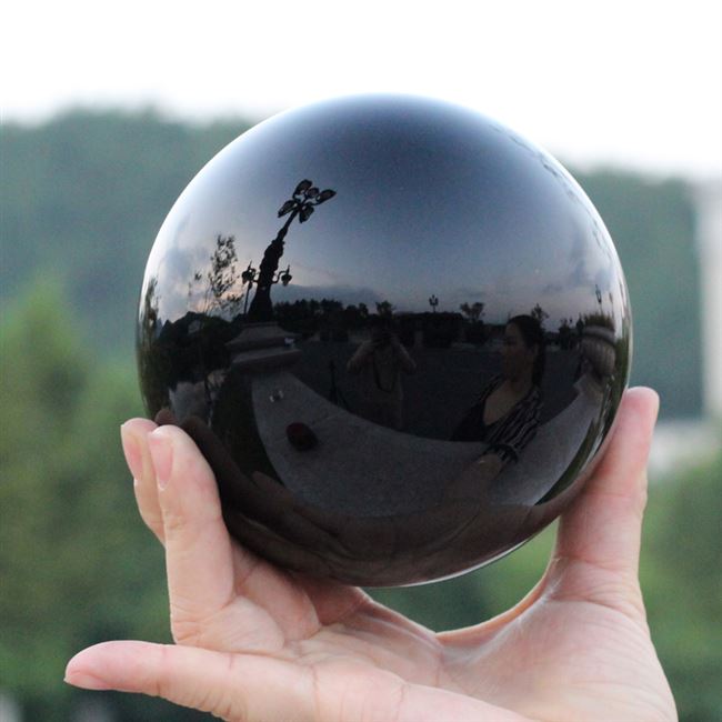 黑色水晶球曜石球镇宅挡煞转运促事业办公室防小人造家居卧室摆件