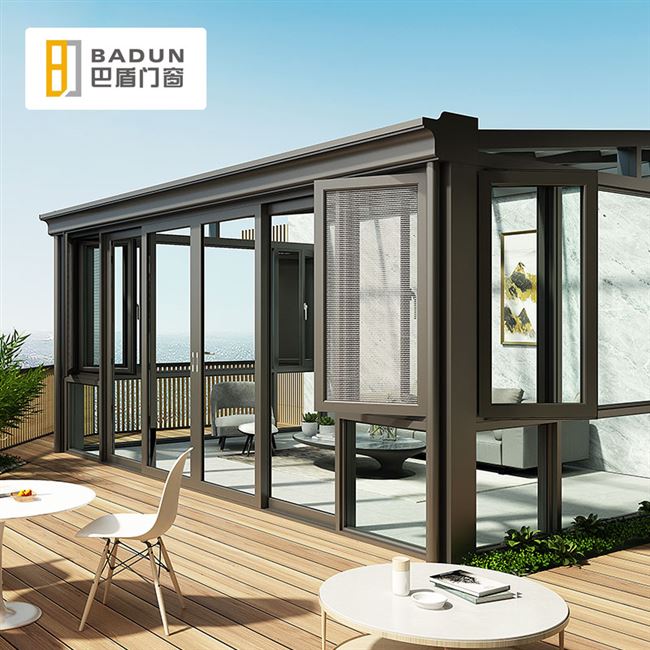 玻璃阳台房顶广东阳光房定制铝合金别墅户外露台铝合金阳光房