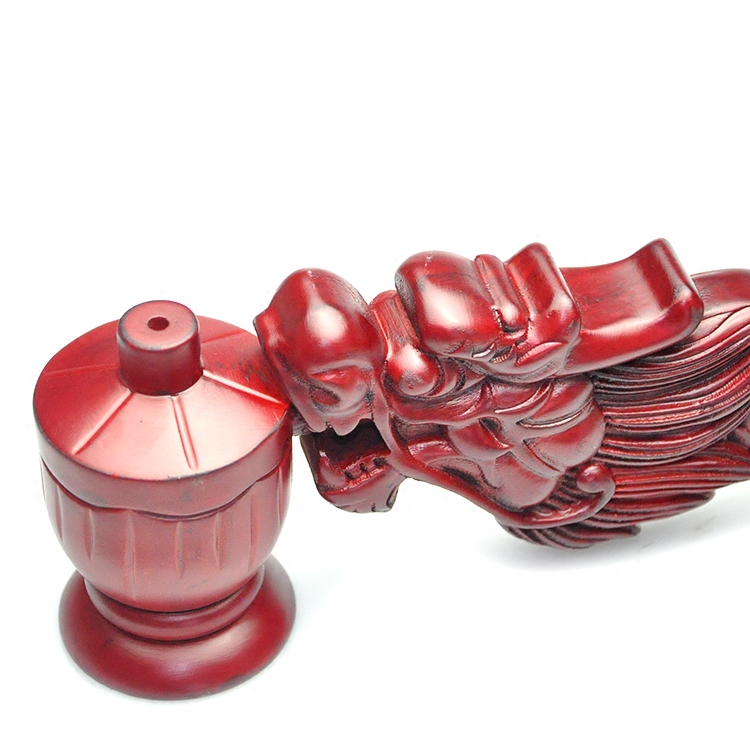 香炉佛教用品法会佛事熏香长柄龙头手炉实木香薰炉