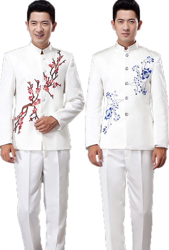 新成人刺绣主持人演奏民乐二胡中山装男装演出服大合唱其他民族服装