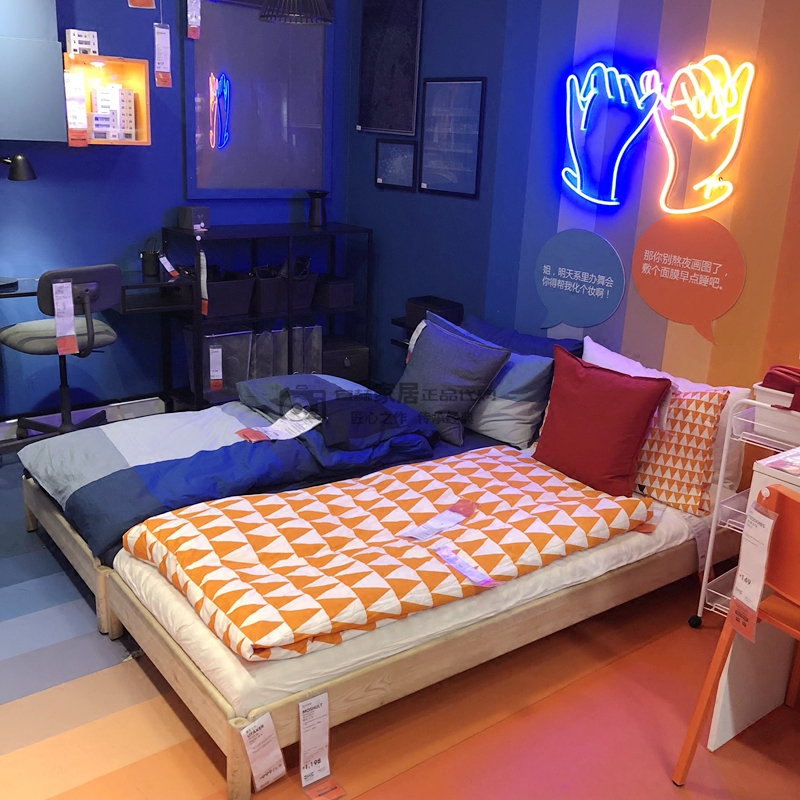 ikea双人床国内木床床实组合2张80x200宜家叠床实木床