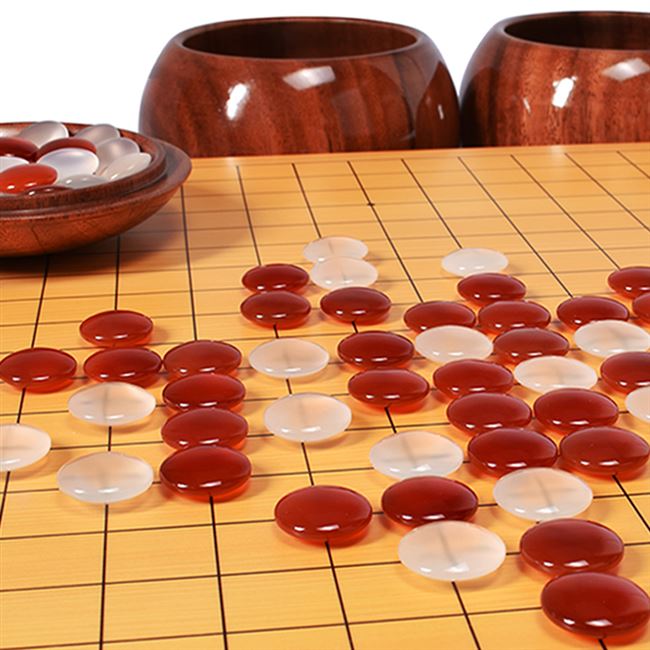 玛瑙围棋棋子红白套装高档水晶天然玉石双面围棋