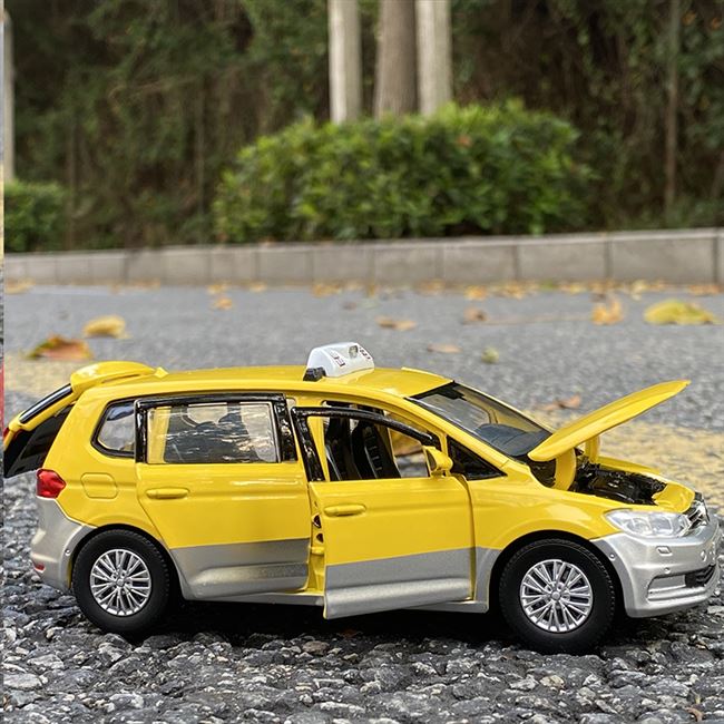 jk132大众途安上海出租车的士taxi六开门声光金属汽车模型玩具车