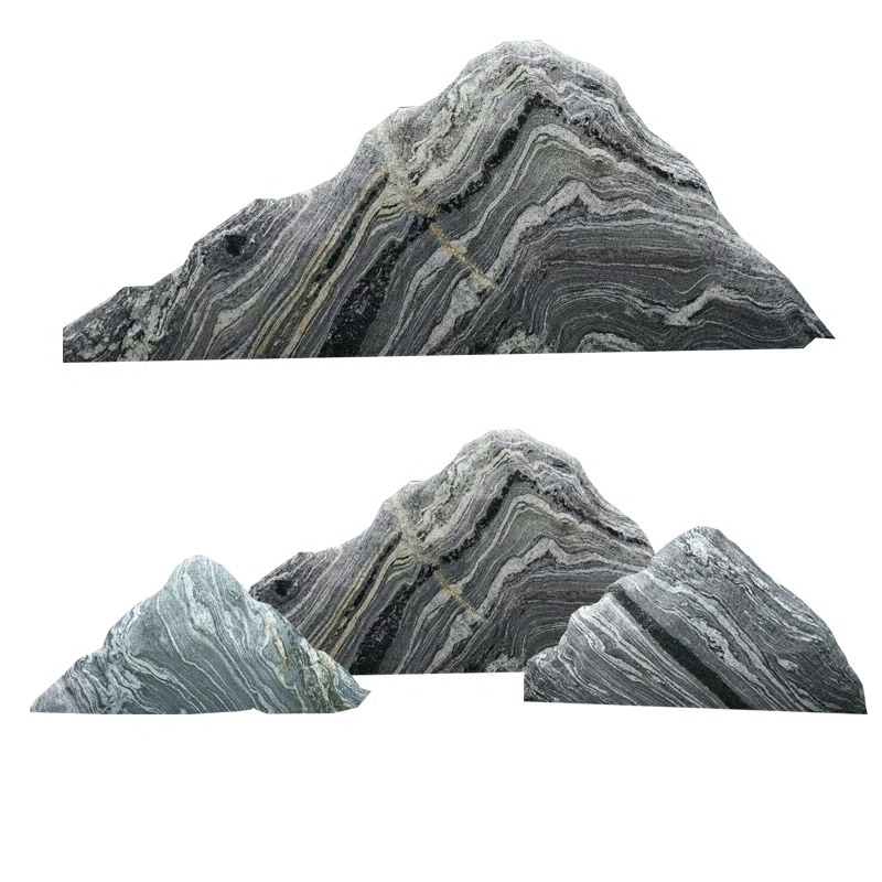 一套摆件石雕景观雪浪石片石庭院别墅枯山水泰山石切片石组合组装