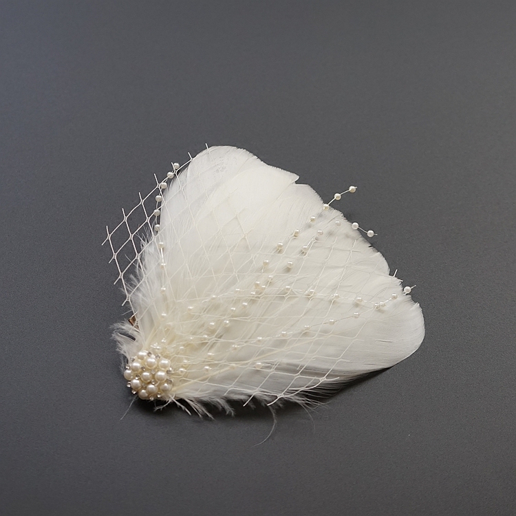 名媛复古白色羽毛走秀发饰天鹅头饰女儿儿童发饰