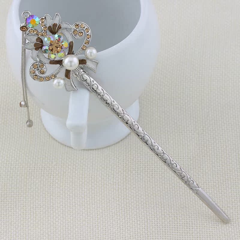 头饰韩国盘发发簪流苏宫廷步摇发针簪饰品古典发饰