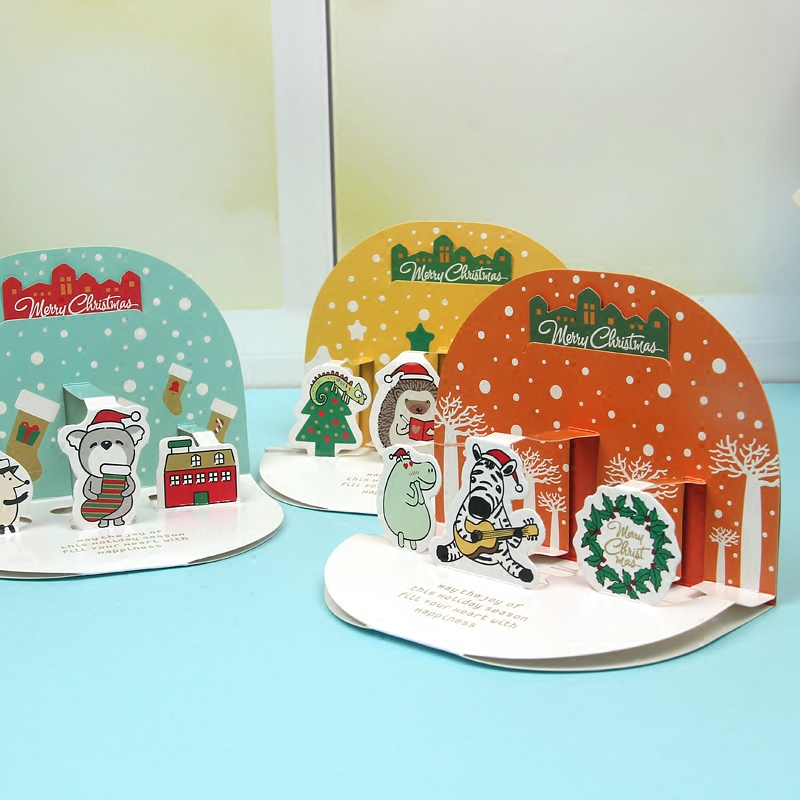 圣诞节贺卡小卡卡片3d立体手工diy折叠造型贺卡