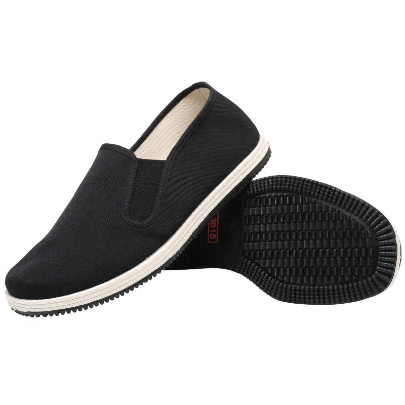 布鞋强人3515老北京布鞋黑色软底中老年千层防臭一脚布鞋