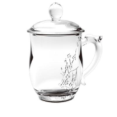 朗旭泡茶水杯茶饮杯女玻璃大容量办公家用加厚玻璃杯