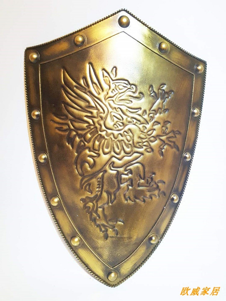 欧洲中世纪骑士十字军复古罗马罗马盾盾牌金属壁挂装饰摆件