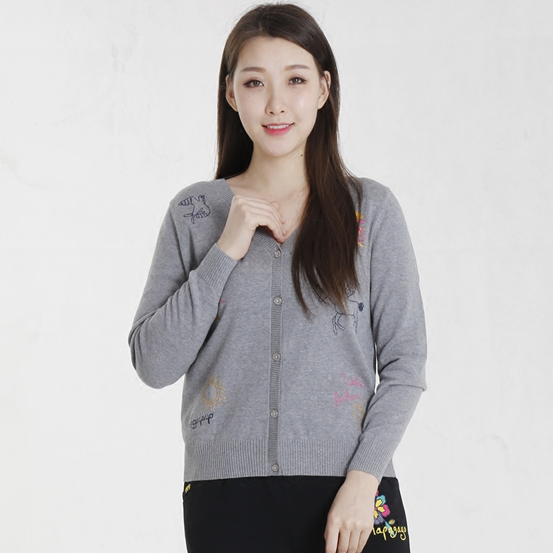 lapagayo拉柏家雅春秋大码针织女装开衫毛衫休闲毛衣