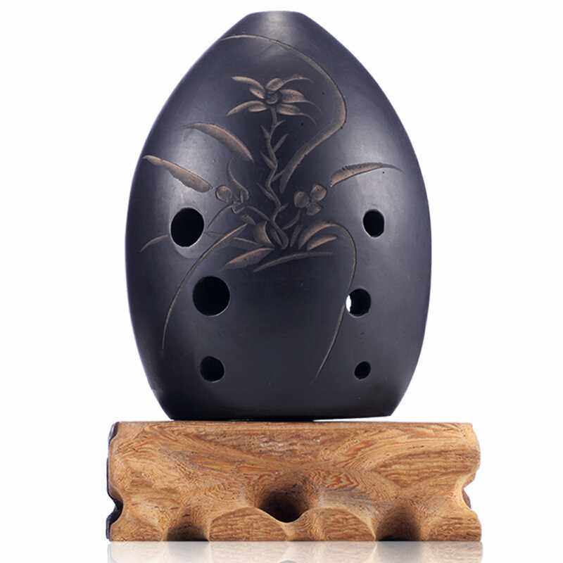 hluru 鲁儒八孔黑陶埙古埙 陶埙初学者乐器八孔埙初学入门练习黑_7折